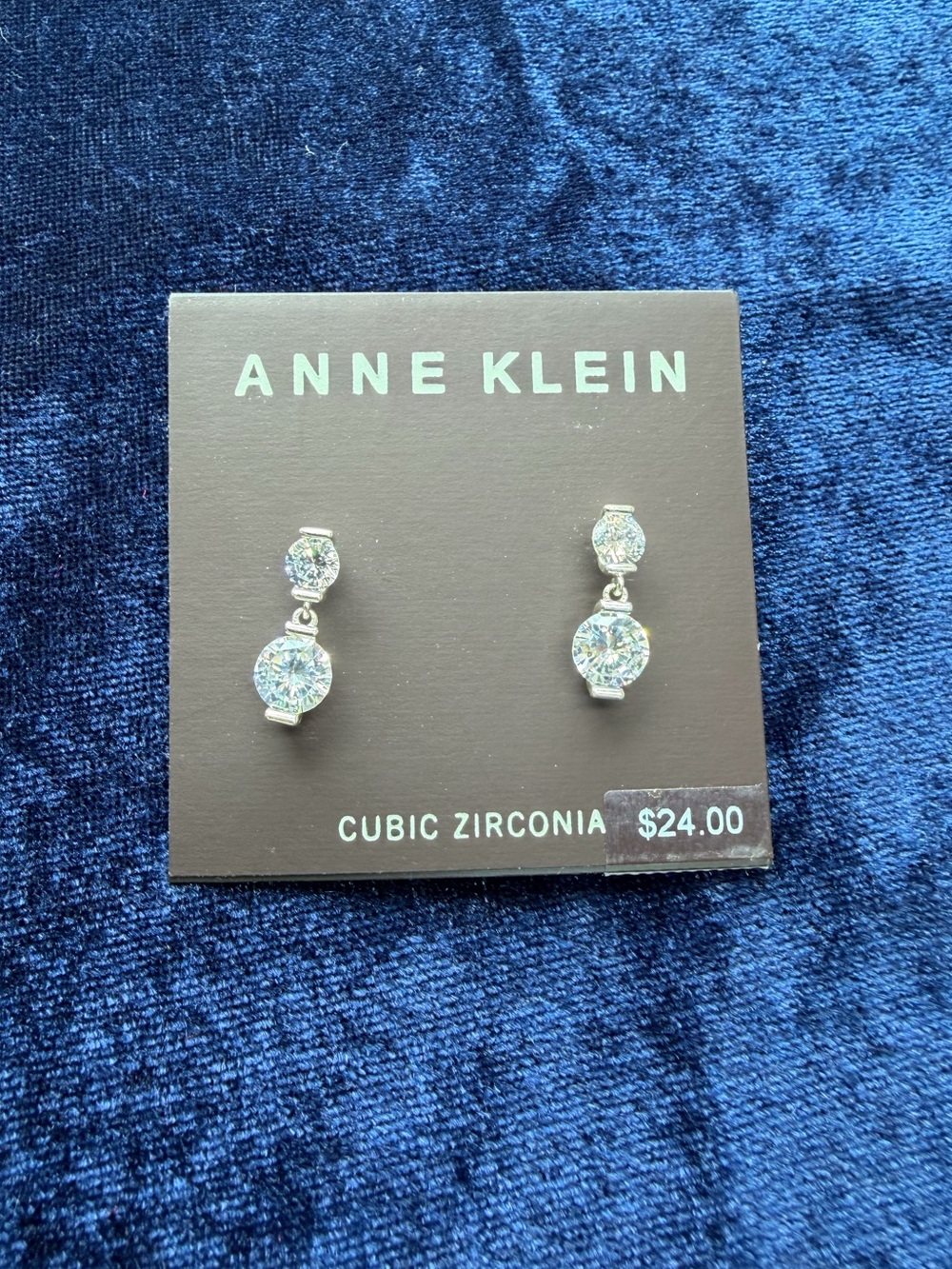 Anne Klein Dangling Cubic Zirconia Post Pierced Earrings